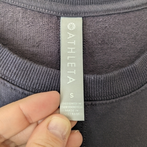 Athleta Samara Side Tie Sweatshirt Sweater Gray / Blue Women's Small - Picture 4 of 6